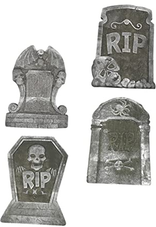 CIYODO 4 Pezzi Lapidi Finte Schiuma Halloween Decorazione Giardino Festa Addobbi Casa Forniture Spooky