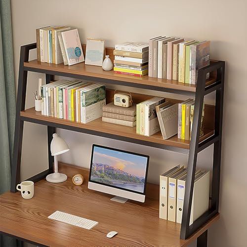 2-stufiger Schreibtischregal-Organizer, nur Schreibtischaufsatz, Schreibtischaufsatz für Studentenwohnheim, Schreibtischaufsatz für Computertisch, Büro, Wohnheim, Schlafzimmer (Ahorn, 75 x 3