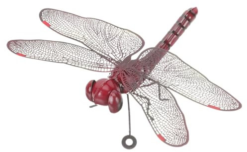 Cabilock Metal Dragonfly Wall Decor Red Iron Art Craft Indoor Outdoor Home Garden Wall Decoration for Living Room Patio Balcony