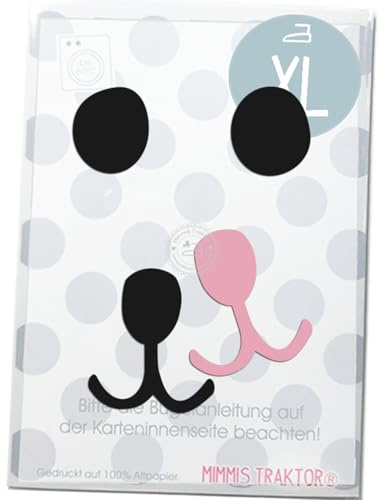 Bügelbild 2 Näschen und 1 Paar Augen schwarz rosa Flockfolie Aufbügler Applikationen Bügelsticker für Stoffe Textilien Kinder zum Aufbügeln Flicken