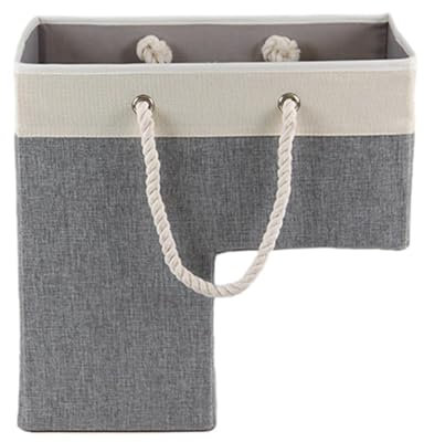 Cesta para escaleras, organizador de escalera en forma de L con asas, cesta plegable de fieltro para escaleras, almacenamiento grande para escaleras, almacenamiento plegable para guardar juguetes,