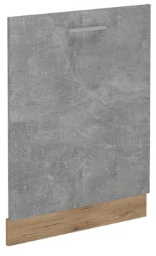 Vicco Panel Frontal del lavavajillas R-Line, Hormigón, 60 cm | Para lavavajillas totalmente integrado de 60 cm · Sin encimera · ✓ A juego con el frente de cocina · ✓ Libremente combinable