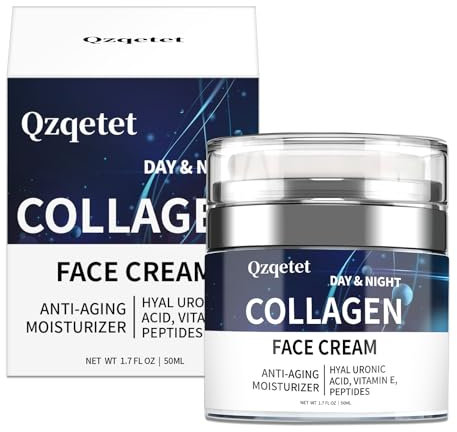 Collagen crema viso anti-invecchiamento, retinolo e acido ialuronico - crema idratante quotidiana per viso, collo - crema idratante antirughe, adatta per donne e uomini, 50 ml