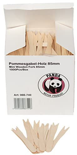 Commerline Lot de 5000 Fourchettes à Frites en bois - 85 mm - Jetable - Couverts Jetables - Fourchettes en bois (5000)
