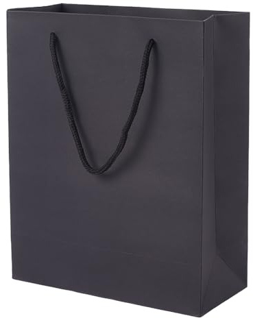 SOFPLATE 3 Stück Schwarze Geschenktüten Papiertragetasche Groß Rechteckig Kraftpapier Einkaufsverpackung Geburtstage Feiertage Partygeschenk Geschenkverpackung Geschenktüte Geburtstagspaket Für Männer