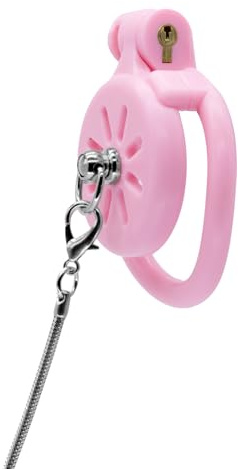 Generico Uomo Resina Fitness Protezione Gabbia Leggera, Accessori Rimovibili, Combinazioni Multiple-A377IT (con Catena, Rosa)
