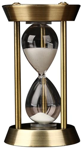 Temporizador de Arena de latón preciso de 3 Minutos con 3 Minutos con Base de Metal y Reloj de decoración de Arena Blanca para cocinas, oficinas, Regalo de Escritorio, Reloj