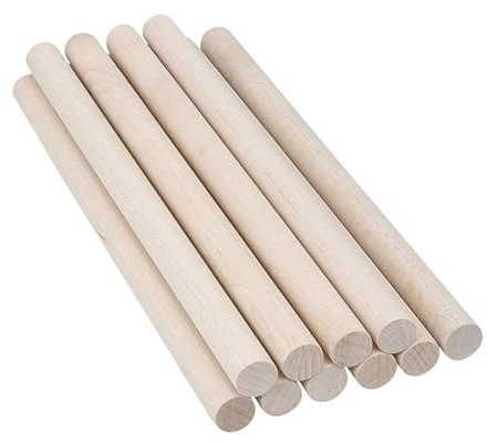 Holzdübel, Holzdübelstäbe, Holzfarbe, 140 x 8 mm, 50 Stück