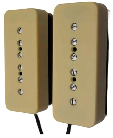 E Gitarren Tonabnehmer P90 Dual Coil Noise Cancelling Professionelles Instrumentenzubehör Offener Humbucker(Yellow)