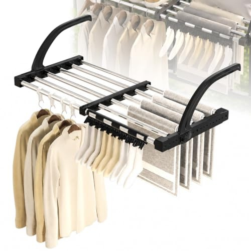 Forhandy Stendibiancheria da balcone e termosifoni, estensibile, 42-73 cm