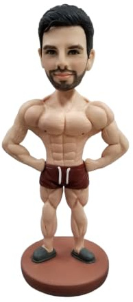 mydedor Figura 3D personalizada de Bobblehead, figura de hombre musculoso de fitness, figura de culturista personalizada, regalo de escultura de fitness para entusiastas del gimnasio, amantes del