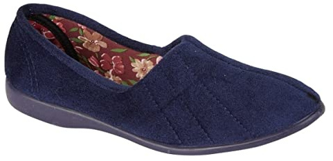 Sovare Dam Dam Slip-On Tofflor Marinblå Velour Roll Top, Marinblått Xsp, 39 EU