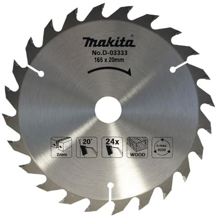LAME CARBURE MAKITA Ø 165 MM STANDARD BOIS POUR SCIES CIRCULAIRES (24 DENTS) -D-03333