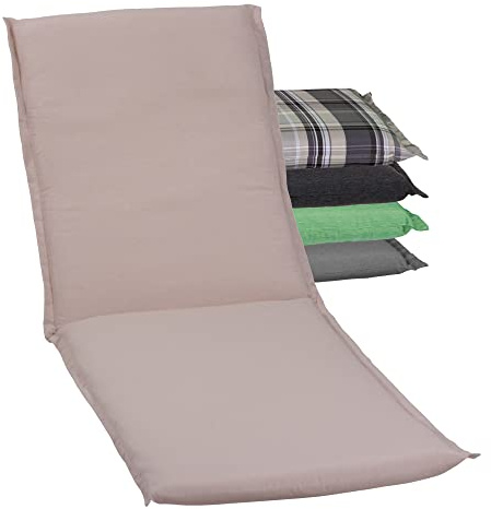 Beo LI Zip Sitzkissen Gartenstuhlauflage Gartenliege Serie Ascot mit Reissverschluss P203, beige, 195 cm x Breite 62 cm x Dicke ca. 8 cm