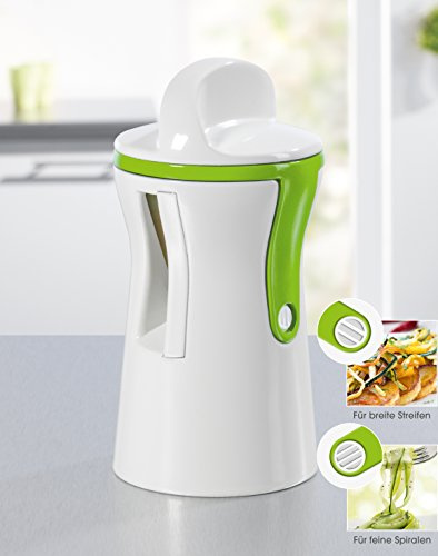 TV Unser Original 07293 maxxcuisine - Rallador de Verduras y Frutas (Corte en Juliana y en Espiral), Color Blanco y Verde