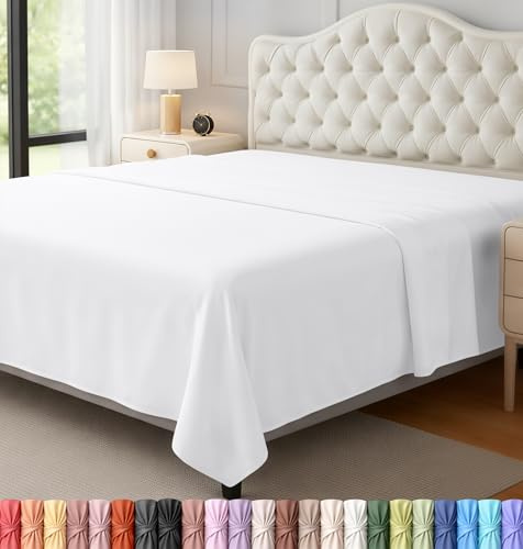 Utopia Bedding Bettlaken (Queensize, Weiß), gebürstete samtige Mikrofaser, atmungsaktiv, extra weich und bequem, knitterfrei, verblasst Nicht, Flecken- und Abriebfest, Hotelqualität, extrem langlebig