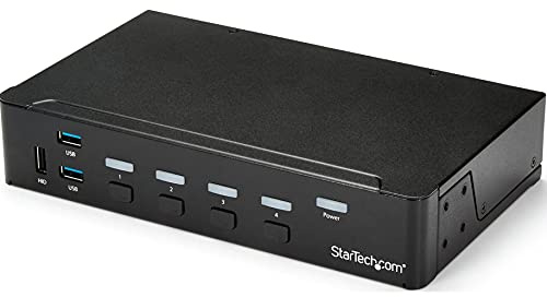 StarTech.com 4 Port HDMI KVM - HDMI KVM Switch - 1080p - USB 3.0 & Audio Support - KVM Video Switch, TAA (SV431HDU3A2)