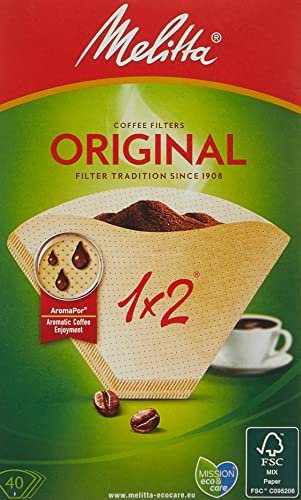 Melitta Two Cup Coffee Filter Papers, 40 x papers