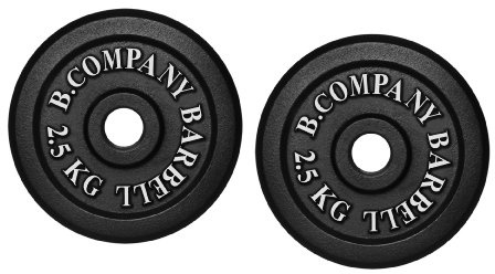 Bad Company I Hantelscheiben aus Gusseisen I Hantel Gewichte I 5,0 Kg (2 x 2,5 Kg), 30/31 mm