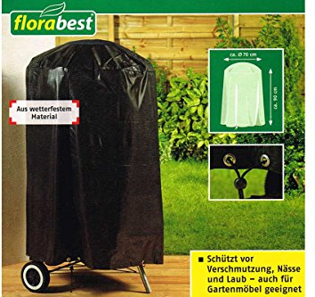 Florabest® Grill Schutzhülle - Schwarz - Wetterfest (ca. Ø70 x 90)