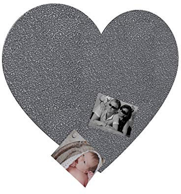 Colours-Manufaktur Herz Magnetwand - viele XXL groß Hochglanz (Silber-antik (Hammerschlag))