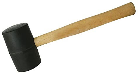 Dapetz ® Black Rubber Mallet – 24OZ (680G) Camping Building Marqee Tent Pegs Mallet DIY. Solid Rubber Head Hardwood Shaft Head Secured with Glue & Pin. Face Diameter 60mm