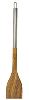 Fackelmann 39320 träspatel, köksspatel, spatel, platt spatel, trä, rostfritt stål, brun, 36 cm