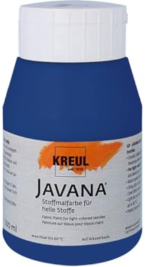 KREUL 90548 Textilfarbe, transparent, Dunkelblau, 500 ml, Javana Tex