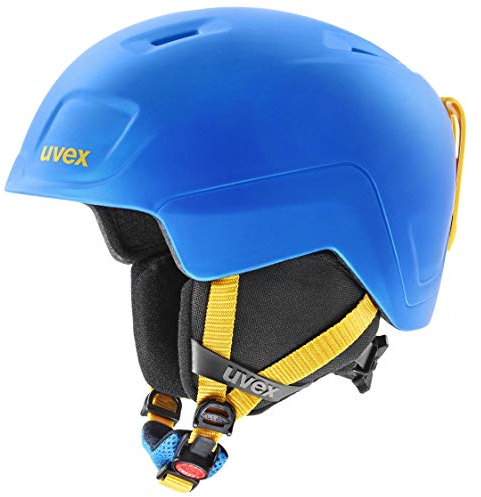 uvex heyya pro - extrem Leichter, sicherer Skihelm mit individueller Größeneinstellung für Kinder - Blue-Yellow matt - 51-55 cm
