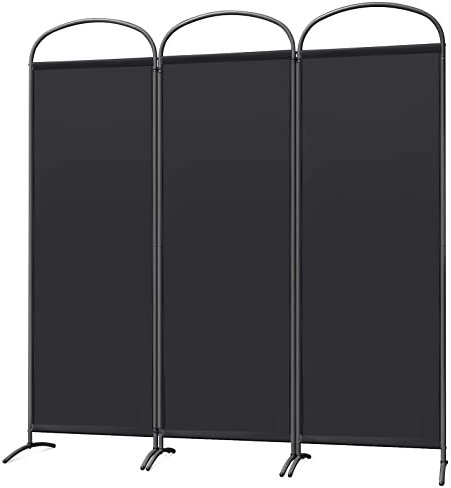 Angel Living Paravent 3 Teilig Stellwand Sichtschutz Faltbarer Raumteiler Trennwand Sichtschut für Draußen Garten Schlafzimmer Wohnzimmer Büro Innen Außenbereich Schwarz