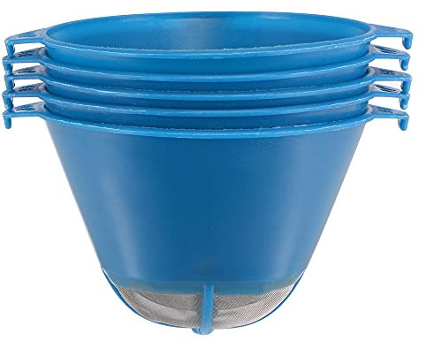 sourcing map 5Pcs Paint Strainer 150 Micron 107mmx77mm Cone Paint Screen Funnel Metal Mesh for Screening Paint Gasoline Fuel Blue