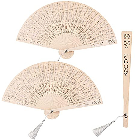 3 Stück Bambus Handfächer Hochzeitsfächer Dekoration Faltfächer Folding Fans Hand Klappfächer Vintage Handheld Faltventilator Chinesischer Fächer Mit Quasten für Männer Damen Hochzeit Party Geschenke