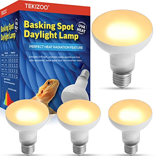 TEKIZOO Reptile Heat Lamp Basking Spot Bulb UVA Daylight Light for Amphibian,Lizard,Tortoise,Bearded Dragon 100W(4 Pack)