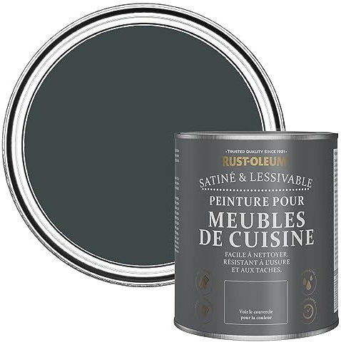 Rust-Oleum abwaschbare Küchenschrankfarbe in schwarz mit Seidenglanz Finish - Schwarzer Sand 750ML