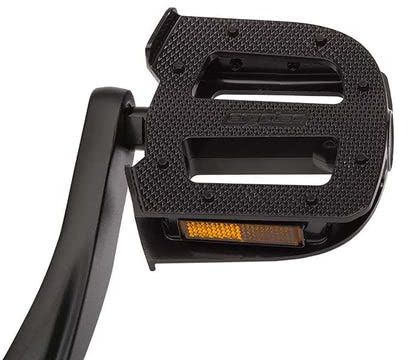 Ergotec EP Cargo Pedal, for Transport & Cargo Bikes, Reinforced 9mm Steel Axle, 105x100, 9/16 Thread, Alloy, Ball Bearing, Integrated Reflectors, Black