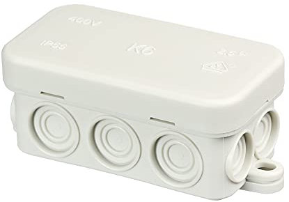 SaNDaCH® Lot de 10 boîtes de jonction pour pièces humides K6 80 x 43 x 34 mm Gris clair