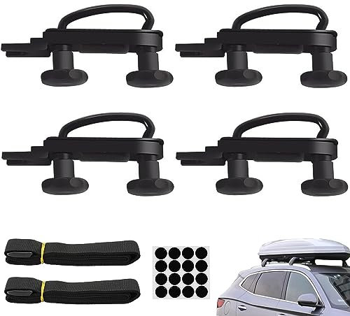 4 Sätze Dachbox Befestigung U Bügel,Universal Auto Van Montage Fitting Kit,U-Schrauben Schellen 85mm Innenbreite Installationszubehörsatz mit 8 Sicherungsmuttern und 2 Bandagen Rund Punktaufkleber