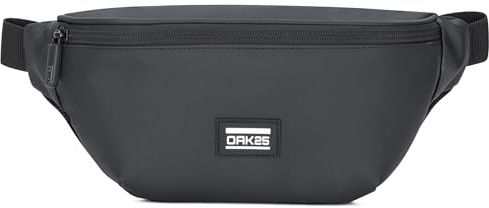 OAK25 Bauchtasche Damen & Herren Schwarz - Everyday Sling - Hüfttasche für Sport Outdoor Stadt Reise - Gepolsterte Gürteltasche - Crossbody Bag mit Gurt - Wasserabweisend