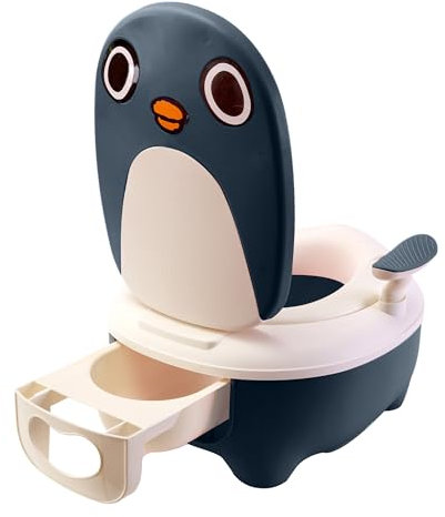 wuuhoo® Kinder Töpfchen Potty - Kinderklo mit herausnehmbarem Behälter, Babytöpfchen, Toilettentrainer für Babys und Kleinkinder ab 2 Jahren blau - Pingu