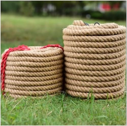 Cuerda gruesa, cuerda de jardín, cordel for terrazas, cuerda de yute, cuerda de sisal natural de 18 mm y cuerda de cáñamo gruesa for decoración de campamento for adultos de tira y afloja (tamaño: 18 m