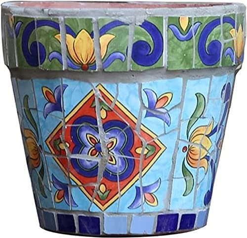 macetas de Barro para Plantas, Macetero de Colores Maceta for Patio al Aire Libre Maceta Grande Pintada a Mano for Exteriores decoración de Centro de Mesa de Boda contenedor rústico Decorativo (Size