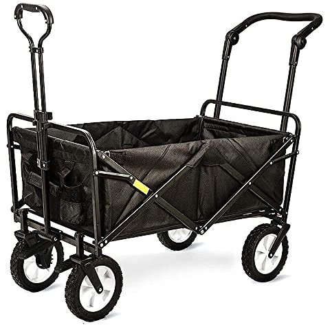 CRBUDY Faltbarer Ziehwagen Strandwagen Handwagen Gartentransportwagen Gartentrolley Klappwagen Wagen LKW Schubkarre