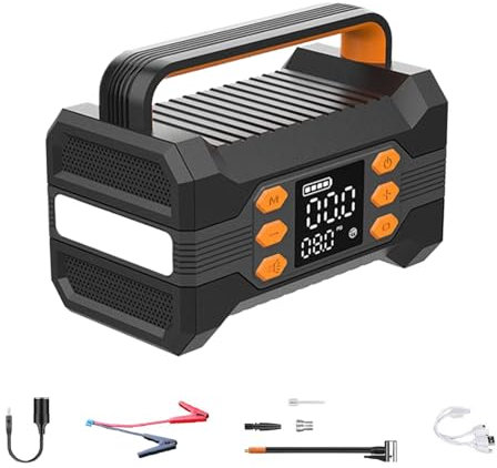 Démarreur De Voiture Avec Compresseur D'air - Démarreur De Voiture Portable Avec Compresseur D'air | Boîte De Démarrage De Saut De Batterie De Voiture, Grande Batterie 10000ma 12v, Démarreur De Saut D