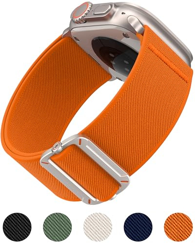 Higgs Nylonarmband, kompatibla med Apple Watch-armband, 44 mm, 46 mm, 45 mm, 42 mm, Ultra 3/2/1, 49 mm, herr, justerbar elastisk nylon, sport, för iWatch-serierna 11, 10, 9 SE/2, 8, 7, 6, 5, 4, 3, 2