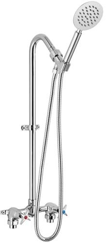 Aolemi Outdoor Shower Fixtures with Handheld,Hot and Cold,Polish Chrome