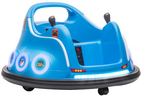 AIYAPLAY 12V Elektro Autoscooter mit 2,4GHz Fernbedienung 3-5 Jahre Blau | Kinder Elektroauto, LED, Musik, 360° Drehbares Bumper Car, 2 Fahrmodi, Elektrofahrzeug, 1,5-3 km/h