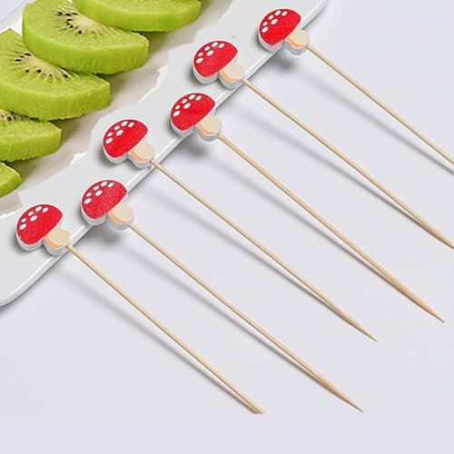 100 pezzi di stuzzicadenti di frutta anno del serpente, decorazioni for feste di capodanno cinese 2025 stuzzicadenti lunghi appetitosi di frutta, bastoncini di dessert di frutta, antipasti, spiedini d