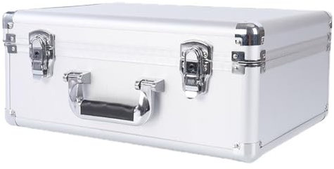 OLDMFZP Abschließbare Aktentasche, Aluminium-Aktentasche, Harte Aluminium-Tragetasche, Aluminium-Aktenkoffer mit Schloss, Hardware-Werkzeugkasten, Schutzhülle, Aktentaschen for Männer und Frauen