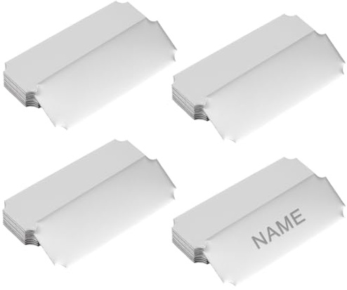 OLYCRAFT 42Pcs Stainless Steel Plate Plaque Blank 7.5x2.5cm Blank Metal Card Custom Name Tag Frame Name Plates Engraved Brushed Plaque Blank with Adhesive Backing for DIY Laser Printing