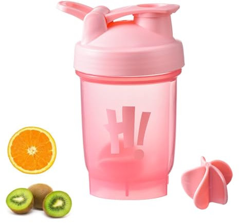 Petsmart tech Protein Shaker Bottle 500ml with Mixing Ball, BPA- and DEHP- free, Leakproof Flip On Lid, Odourless, Temperature Safe, Dishwasher Safe（Pink）